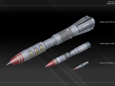 GSN Spaceship Tannenberg Class Battleship Low-poly 3D model