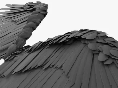  Feathered Angel Wings Black 