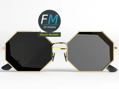 Sunglasses octagon 3D model