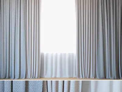 Curtains 78 Curtains with Tulle ROHI Credo 3D model