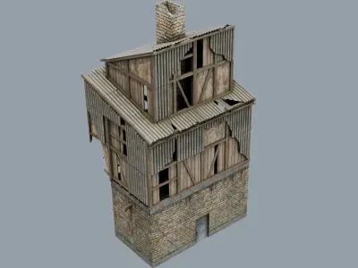 Abandoned Building Low-poly 3D model