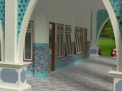 Contemporary Minimalist Mosque 3D model