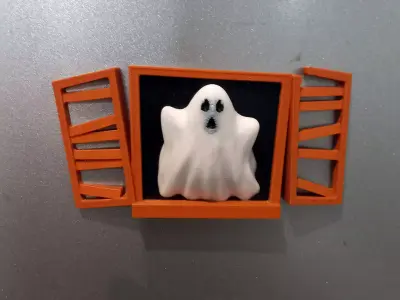 Halloween window fridge magnet  3D print model