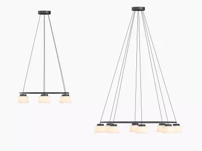 Devorm Straight Drum Ring Pendant Lights 3D model