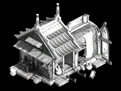Game Gang Building - Intermediate College 3D model