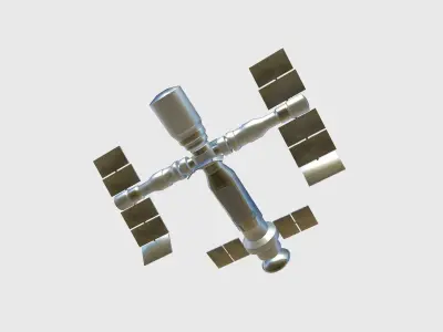 Satellite F08 Aluminum - SciFi Space Design Low-poly 3D model