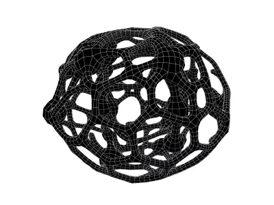 Abstract Shape Broken Nanotubes v1 001 Low-poly 3D model