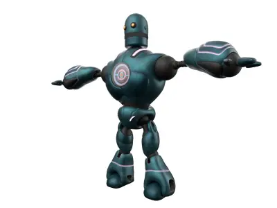 Robotic Character MAXIMUS WITHOUT RIG Low-poly 3D model