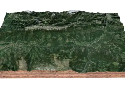 The Pyrenees Mountain Range Europe 3D model