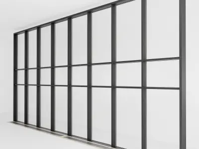 Panoramic glazing Stained glass 43 Low-poly 3D model