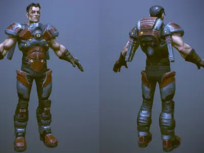 Space trooper Low-poly 3D model