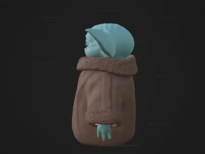 Baby yoda Low-poly 3D model