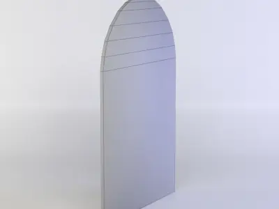 Door wooden with glass windows Low-poly 3D model