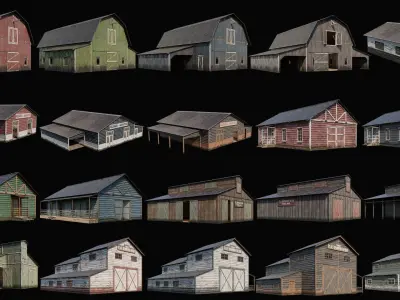 41-80 FARM BUILDINGS PACK 4K PBR Textures GameReady