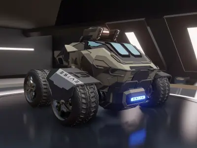 Sci fi vehicle Low-poly 3D model