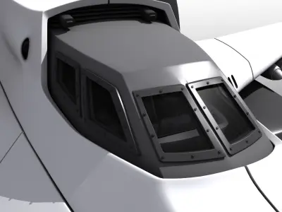 Spaceship with Interior 3D model