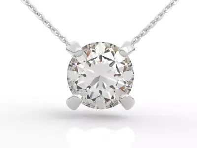 Flawless 3 Carat Diamond Solitaire Pendant 3D print model