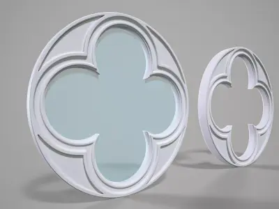 Highpoly Circular Gothic Window Type3 3D model