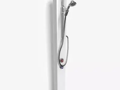 Silver Chrome Shower Panel 3D model