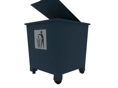 Street trash can  Free low-poly 3D model