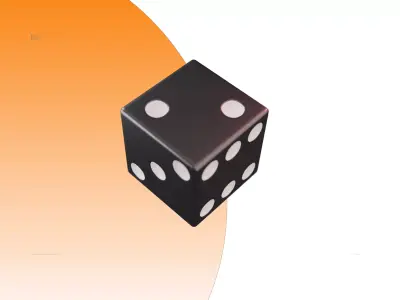 Single gambling dice for the entertainment industry 3D model