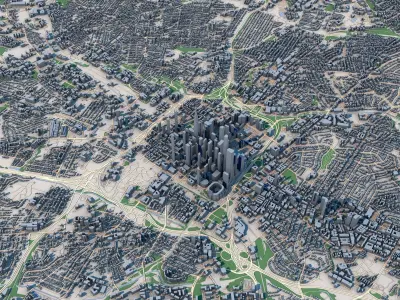 Charlotte City North Carolina USA 3D model