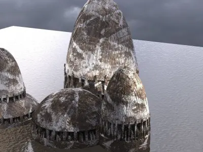 Sci-Fi Dome Tower Collection 4 designs 3D model