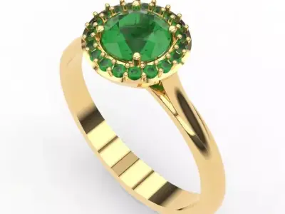 HALO RING SIZE 6 FOR A 5MM STONE AND 1MM SIDE STONES 3D print model