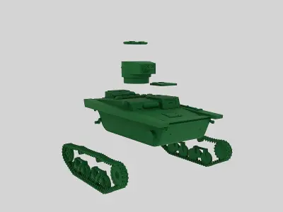 Soviet light tank T 37A 3D print model