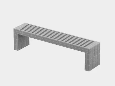 Modern Wood Bench 3D model