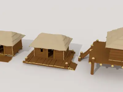 Pitate Village Pack Low-poly 3D model