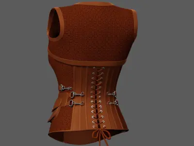 Corset PBR Low-poly 3D model