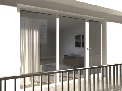 Penthouse Apartment living room and balconey 3D model