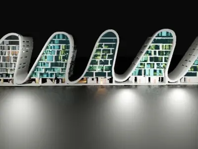 the wave building zaha hadid 3D model