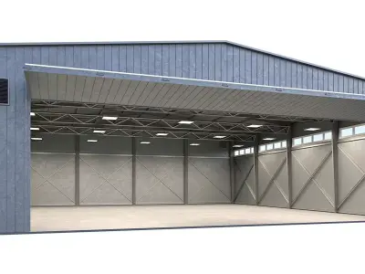 Aircraft Hangar metal 3D model