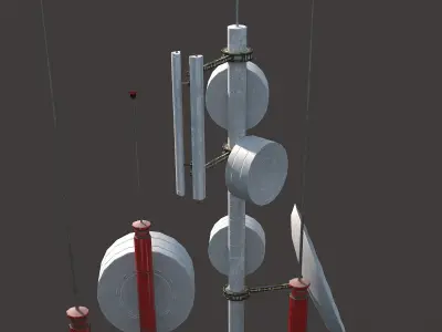 Roof Antena Low Poly PBR Low-poly 3D model