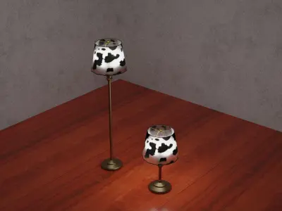 Cow Hide Lamps Low-poly 3D model