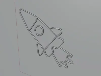 Neon Rocket p3 decoration  Low-poly 3D model