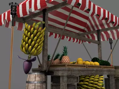 Medieval Market Stall 04 3D model