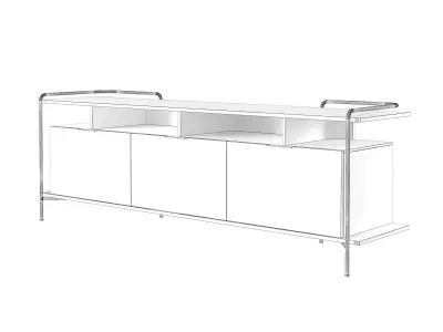 Alando 3 Doors Sideboard with Metal Frame 3D model