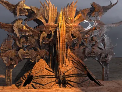 Elven temple Castle pyramid  3D model