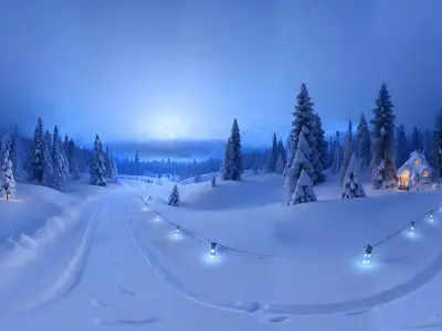 HDRI Winter Fairytale Panoramas Low-poly 3D model