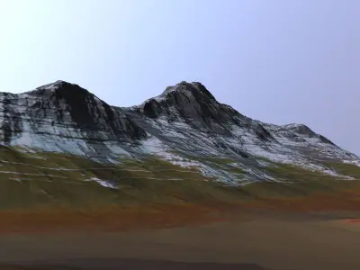mountain hills ice mountain 02 3D model