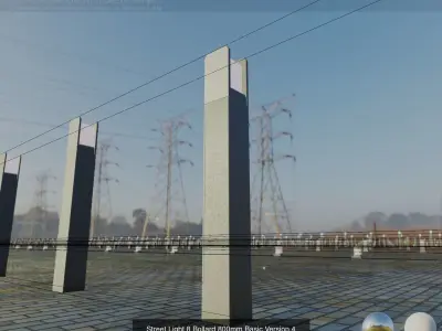 Street Light 8 Bollard Basic Version 3D Model Pack