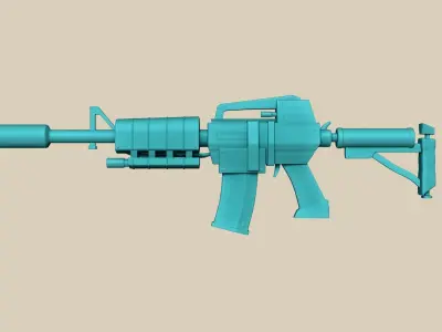 Sci-Fi M4A1-S - Desert Rifle - Gun Weaponry Low-poly 3D model