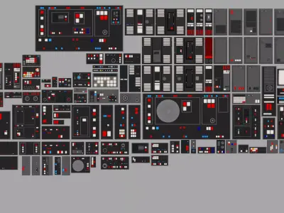Star Wars Imperial Panels Pack 1 Low-poly 3D model