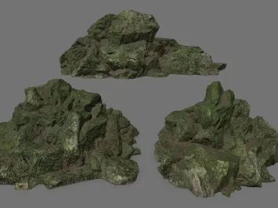 Rock Set Low-poly 3D model 14