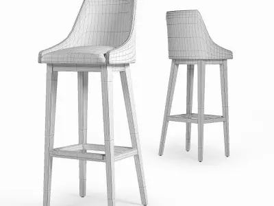 22 Bar stool sets 01  Low-poly 3D model