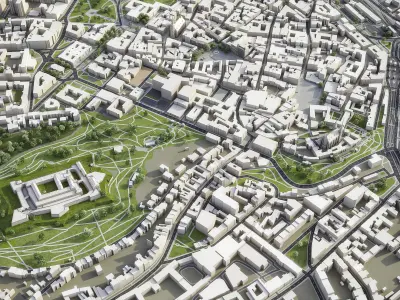 Brno - city Low-poly 3D model