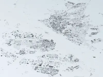 Novosibirsk Streets and Buildings 3D model